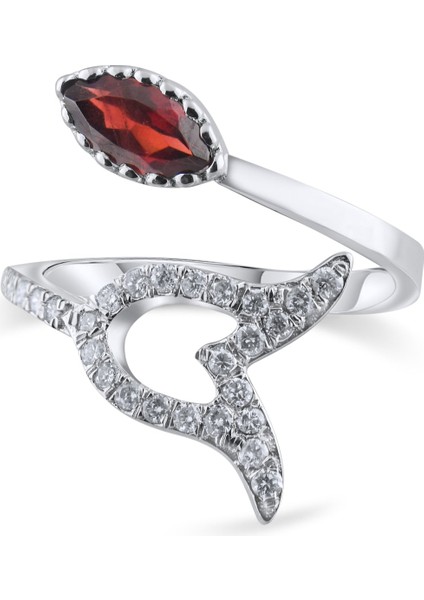 1.17 Karat Pırlanta Garnet Yüzük, Gerçek Pırlanta, Sertifikalı Mücevher fırsatları