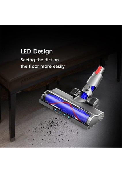 Dyson V10 Slim V12 Slim Kablosuz Elektrikli Süpürge Aparatı Için Hızlı Çıkarılabilir Motor Başlığı Temizleme Fırçası Toz LED Işıkları ile (Yurt Dışından) modelleri