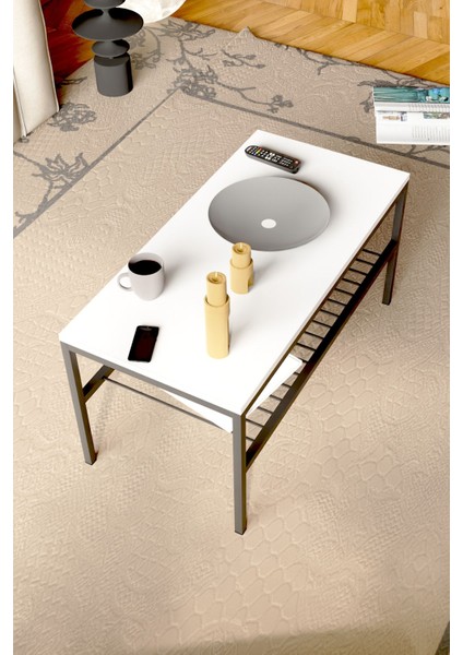 Omvo Metal Orta Sehpa | 2 Raflı Orta Sehpa Beyaz fiyatları