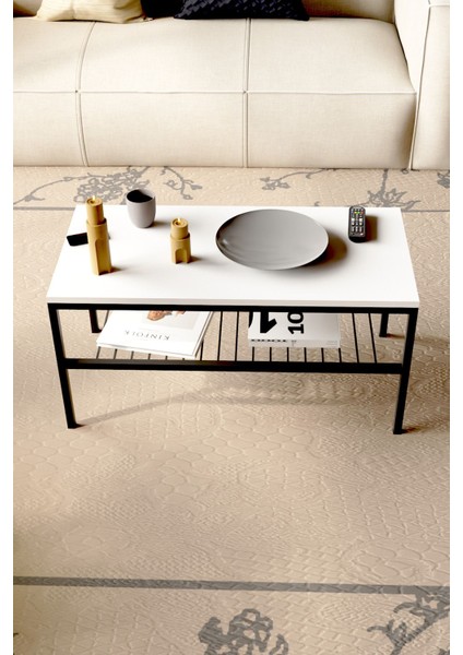 Omvo Metal Orta Sehpa | 2 Raflı Orta Sehpa Beyaz modelleri