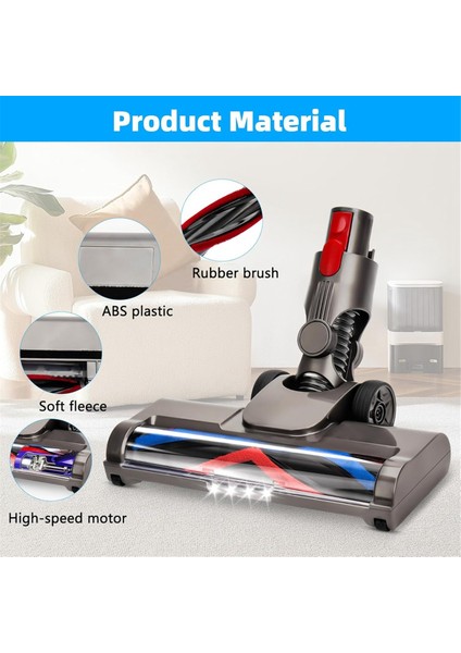 Dyson V15 V11 V10 V8 V7 Için Fırça, 4 LED Işıklı Elektrikli Süpürge Fırçaları, Elektrikli Turbo Fırça Halı ve Sert Zeminler (Yurt Dışından) modelleri