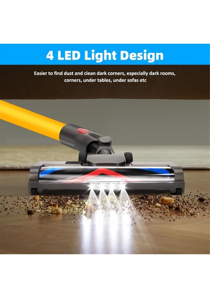 Dyson V15 V11 V10 V8 V7 Için Fırça, 4 LED Işıklı Elektrikli Süpürge Fırçaları, Elektrikli Turbo Fırça Halı ve Sert Zeminler (Yurt Dışından) fırsatları