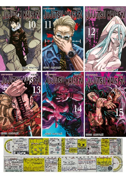 Jujutsu Kaisen 10-11-12-13-14-15. Ciltler Manga Seti + Mat. Öğreten Cetvel