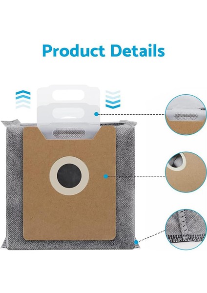 Eufy Clean G35+ G40+ G40 Hybrid+ Robot Süpürge Için Toz Torbası Yedeği Büyük Kapasiteli Atık Torbası Aksesuarı (Yurt Dışından) modelleri