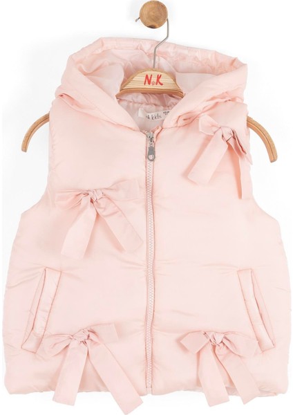 Kız Çocuk Fiyonklu Yelek 4-8 Yaş Pembe modelleri