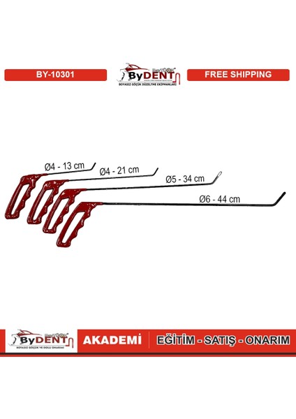 Pdr Boyasız Göçük Düzeltme Çubuğu Dik Açı 4 Parça