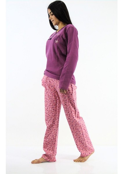 Yaka Düğmeli Interlok Pijama Takımı fiyatları