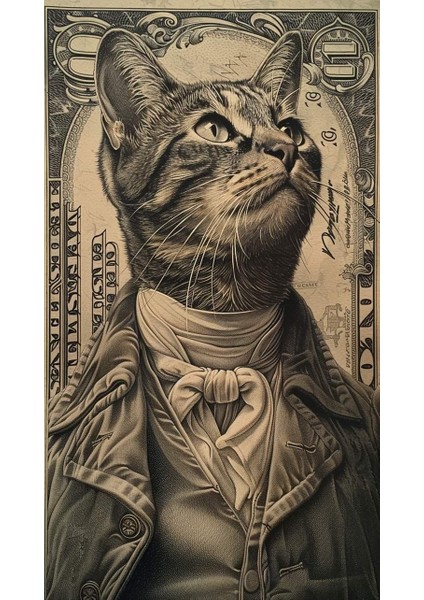 Kedi Parası Dolar Ev Duvar Salon Güzellik Salonu Ofis Dükkan Dekarasyon Kanvas Tablo fiyatları