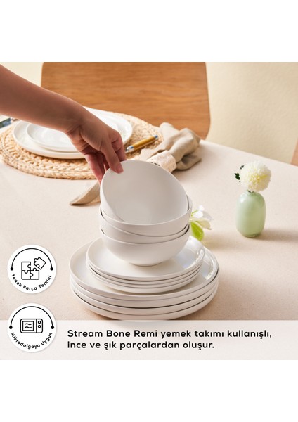 Stream Bone Remi 18 Parça 6 Kişilik Yemek Takımı