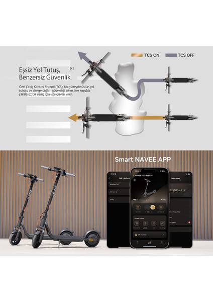 V50i Pro 2 Elektrikli Scooter - Amortisörlü 50 Km Menzil 700W - Tcs- Ipx5 - Doubleflip fırsatları