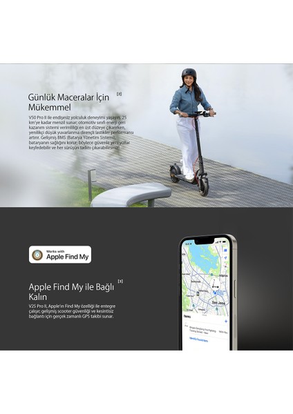 V50i Pro 2 Elektrikli Scooter - Amortisörlü 50 Km Menzil 700W - Tcs- Ipx5 - Doubleflip indirimleri