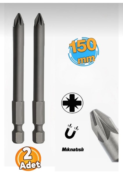 Yıldız Pz2 Bits Uç 150 mm Matkap Ucu (2 Adet)