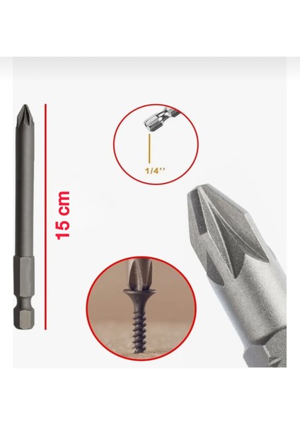Yıldız Pz2 Bits Uç 150 mm Matkap Ucu (2 Adet) fiyatları
