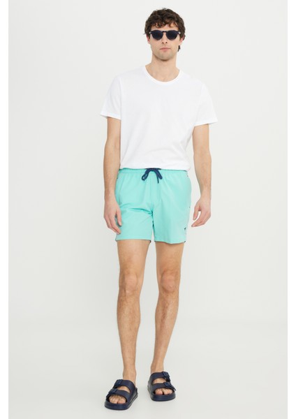 Erkek Mint Standart Fit Normal Kesim Hızlı Kuruyan Yan Cepli Desenli Mayo fırsatları