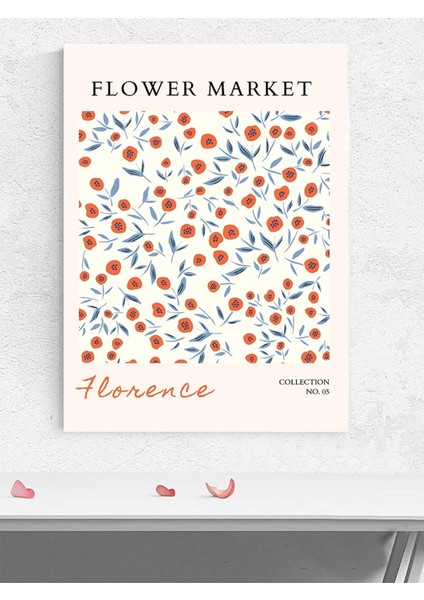 Floransa Flower Market, Italya Çiçek Pazarı Modern Sanat Poster - Afiş - Dekoratif Duvar Poster