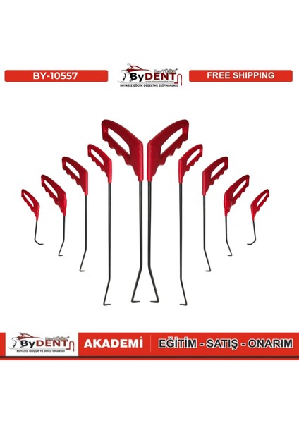 Pdr Boyasız Göçük Düzeltme 10 Parça Çubuk Seti