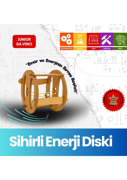 Sihirli Enerji Diski – Çocuklar Için Eğitici Ahşap Stem Oyuncak | Junior Da Vinci Bilim Seti