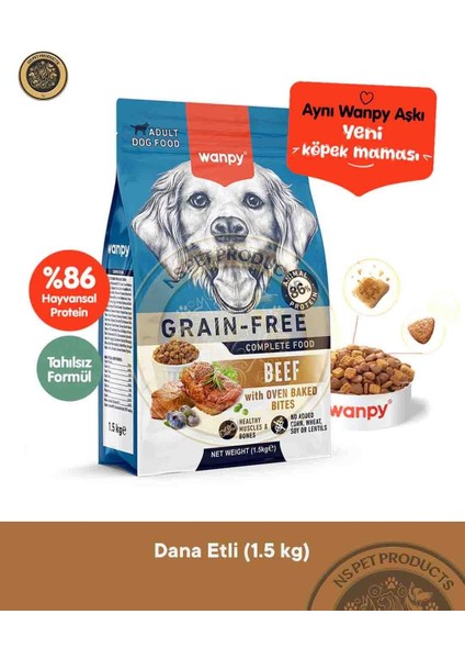 Tahılsız Sığır Etli Yetişkin Köpek Maması 1.5 kg