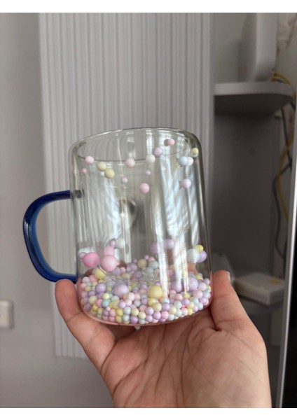 Renkli Toplu Çift Çidarlı Kulpları Renkli Yuvarlak Bardak modelleri