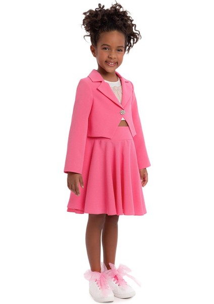 Kız Çocuk Blazer Etekli Takım 3-7 Yaş Pembe fiyatları