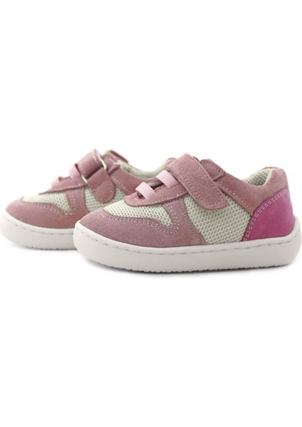 Bob Hakiki Deri Pudra Pembe Barefoot Cırtlı Lastikli Bebek Sneaker Ayakkabı indirimleri