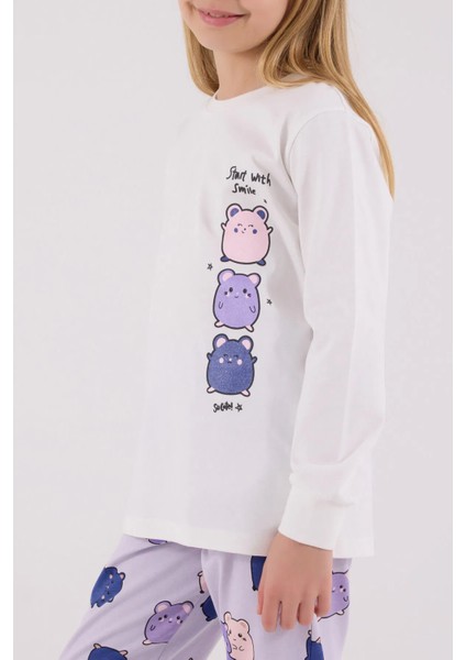 Rolypoly Kız Çocuk Pijama Takım 2-8 Yaş Beyaz fiyatları