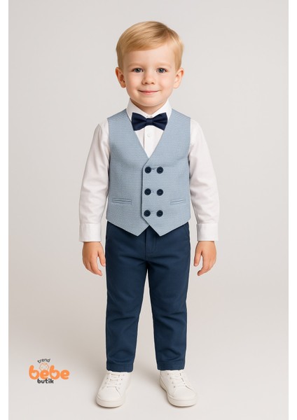 Erkek Çocuk Damatlık Takım 4’lü Set –papyonlu Yelek, Gömlek ve Pantolon –düğün ve Özel Gün Kıyafeti fiyatları