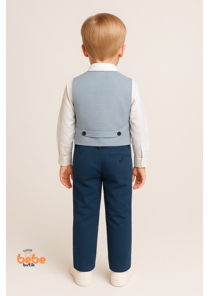 Erkek Çocuk Damatlık Takım 4’lü Set –papyonlu Yelek, Gömlek ve Pantolon –düğün ve Özel Gün Kıyafeti modelleri