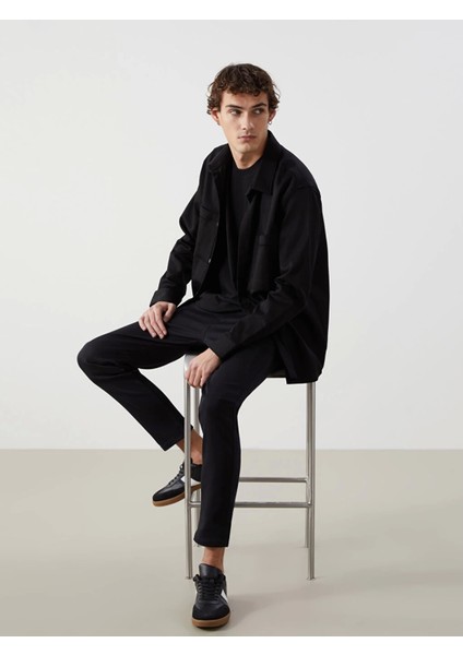 Lcw Casual Siyah Slim Fit Armürlü Erkek Pantolon