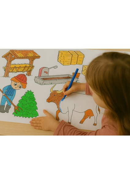 Çiftliğimi Boyuyorum – 5 Metre Rulo Boyama Kağıdı | Çocuklar Için Eğitici Boyama Etkinliği modelleri