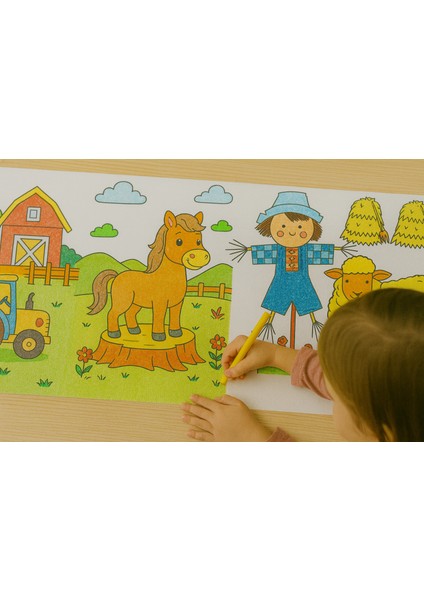 Çiftliğimi Boyuyorum – 5 Metre Rulo Boyama Kağıdı | Çocuklar Için Eğitici Boyama Etkinliği fırsatları