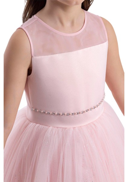 Pamina Kız Çocuk Kolsuz Kesim Elbise 8-12 Yaş Pudra fırsatları