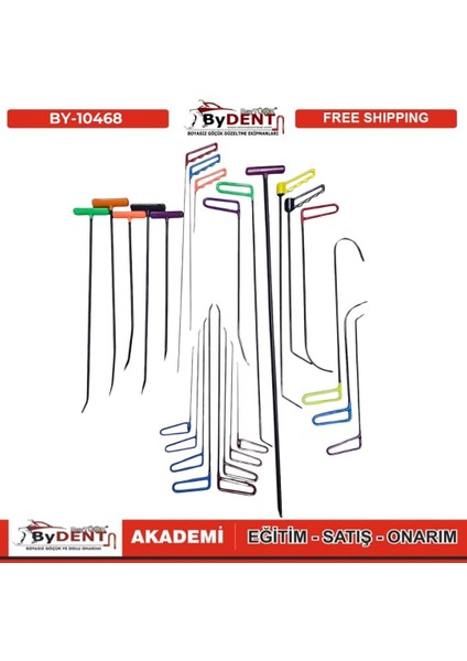 Pdr Boyasız Göçük Düzeltme 25 Parça Pro Çubuk Seti