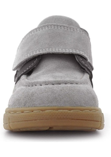 Hakiki Deri Açık Gri Mavi Cırt Cırtlı Bebek Bot modelleri