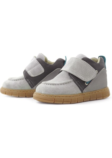 Hakiki Deri Açık Gri Mavi Cırt Cırtlı Bebek Bot indirimleri