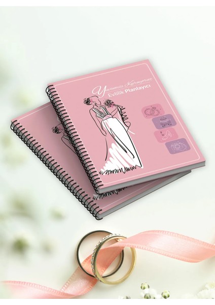 Çeyiz ve Düğün Hazırlık Defteri Alışveriş Listeli Planlayıcı A5 Spiral Cilt, 32 Sf, Dayanıklı Kapak