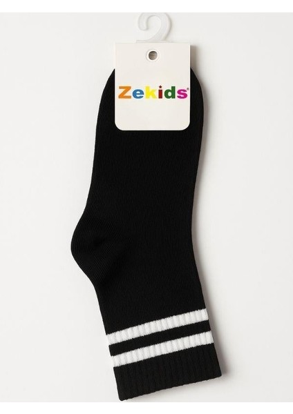 Çocuk Çizgili Pamuklu Soket Çorap