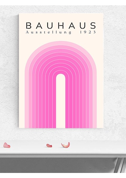 Bauhaus, Ausstellung 1923, Sergi Pembe Yayları, Minimalist Sanat Sanatsal Poster - Afiş - Dekoratif