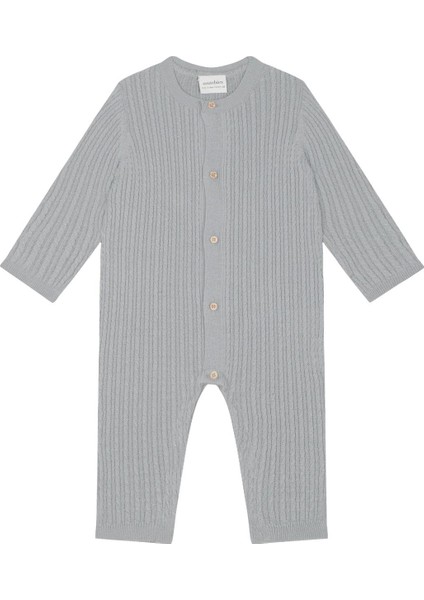 Gri Balıksırtı Triko Tulum