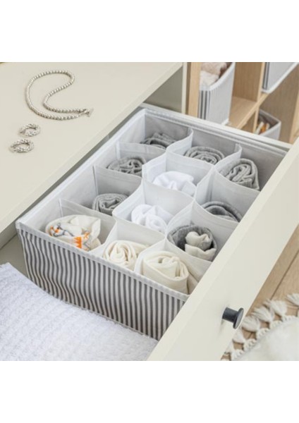 12 Bölmeli Çekmece Düzenleyici Organizer – Çorap, Iç Çamaşırı ve Takı Düzenleyici Kutusu