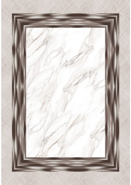 Dijital Baskılı Çerçeveli Dekoratif Kaymaz Taban Yıkanabilir Salon Halısı modelleri