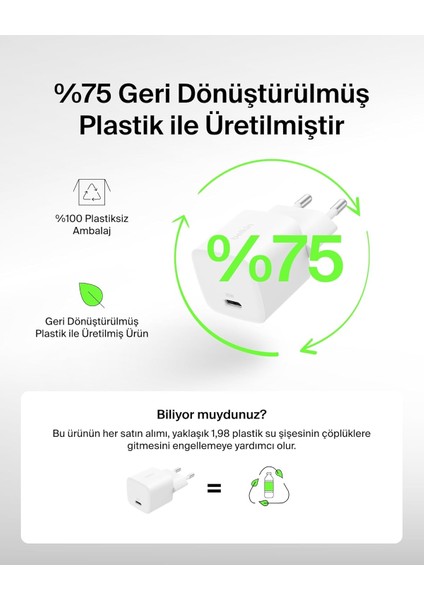 Boostcharge Usb-C 25 W Pd 3.0 Pps Hızlı Şarj Cihazı, Beyaz fiyatları