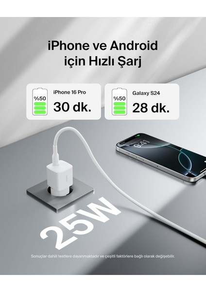 Boostcharge Usb-C 25 W Pd 3.0 Pps Hızlı Şarj Cihazı, Beyaz fırsatları