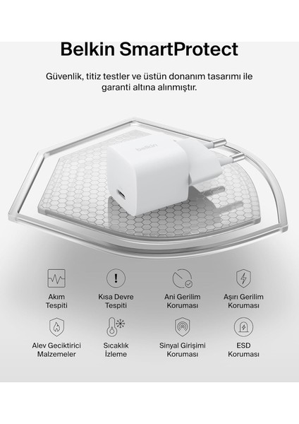 Boostcharge Usb-C 25 W Pd 3.0 Pps Hızlı Şarj Cihazı, Beyaz