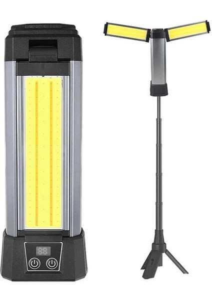 Powermaster PM-24565 25 Watt USB - Type-C Girişli P50 ve Cob Ledli 2 Kanatlı Kollu Çalışma Lambası
