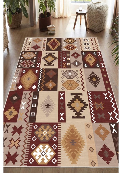 Dijital Baskılı Dekoratif Kaymaz Taban Yıkanabilir Kilim Desen Salon Halısı Yolluk fiyatları