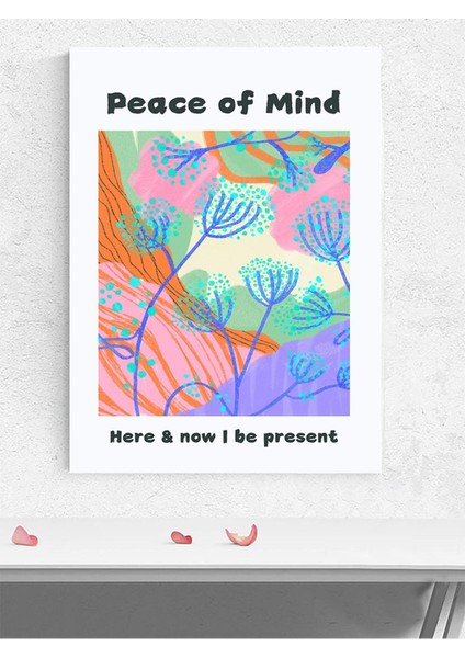 Floral Serenity, Çiçeksi Huzur Soyut Sanat Sanatsal Poster - Afiş - Dekorasyon