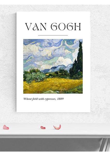 Van Gogh Wheat Cypresses, Selvi Ağaçlı Buğday Tarlası Sanatsal Poster, Afiş, Dekoratif Duvar Poster
