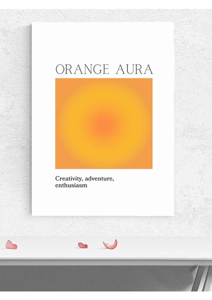 Orange Aura Soul, Turuncu Aura Manifest, Olumlama, Mantra, Spiritüel, Meditasyon Poster, Afiş