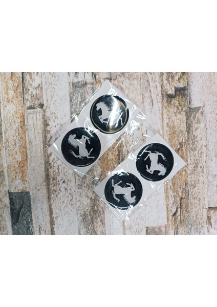 Ferrari Sticker Siyah Silikonlu 4x
